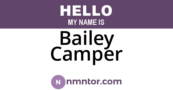 Bailey Camper