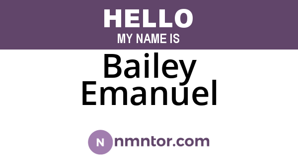 Bailey Emanuel