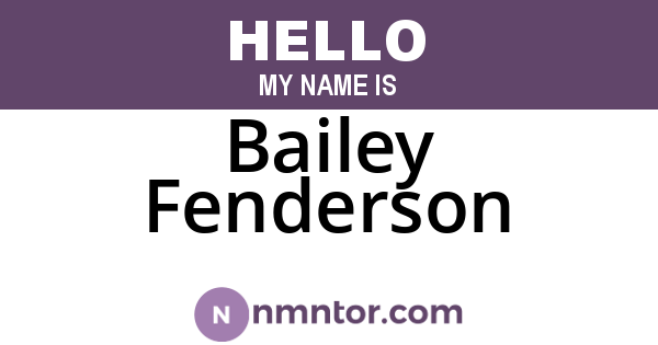 Bailey Fenderson