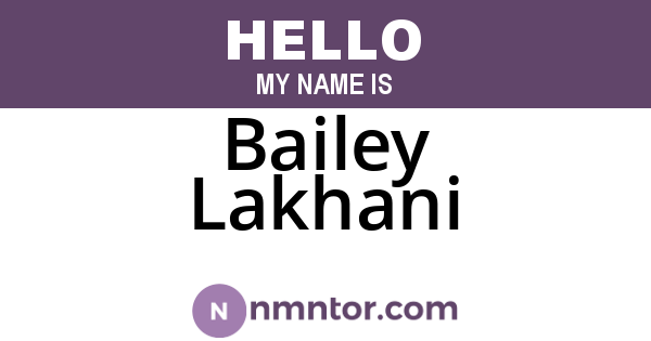 Bailey Lakhani