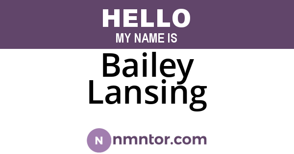 Bailey Lansing