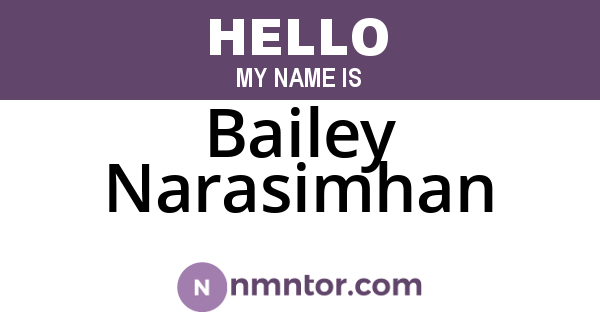 Bailey Narasimhan