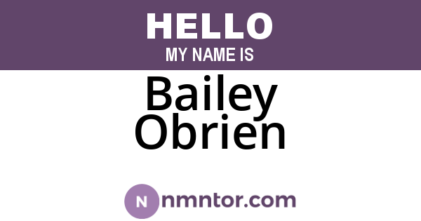Bailey Obrien