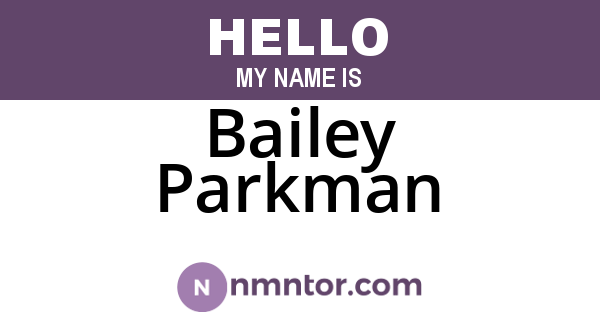 Bailey Parkman