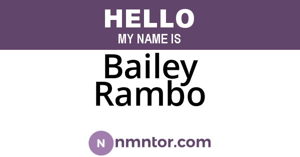Bailey Rambo