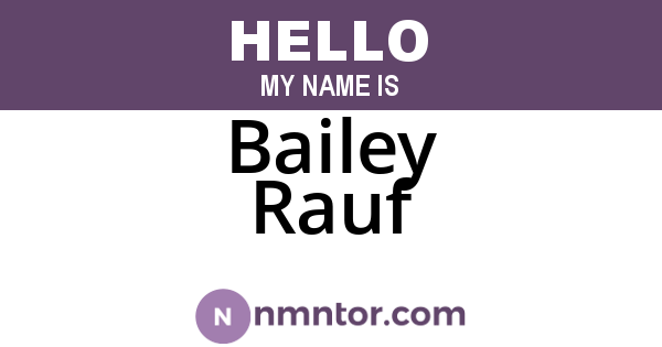 Bailey Rauf