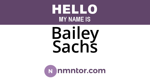 Bailey Sachs