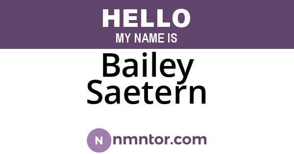 Bailey Saetern