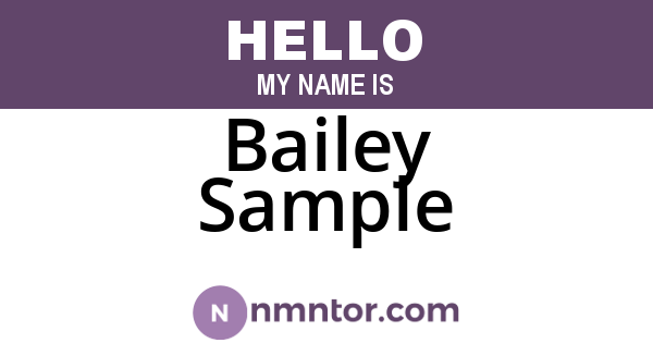 Bailey Sample