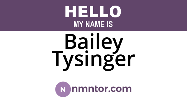 Bailey Tysinger