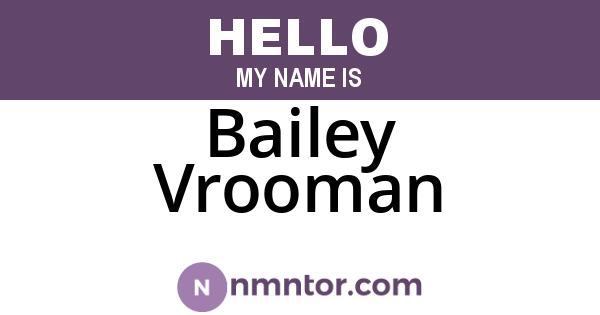 Bailey Vrooman
