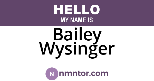 Bailey Wysinger