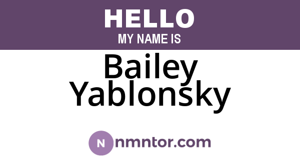 Bailey Yablonsky