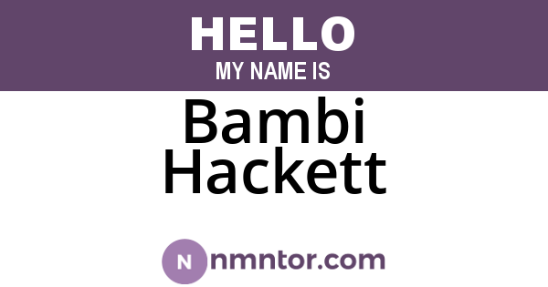 Bambi Hackett