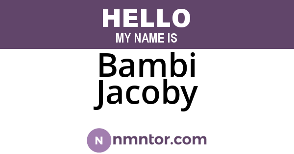Bambi Jacoby