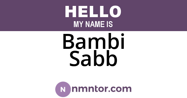 Bambi Sabb