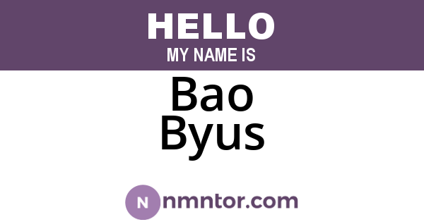 Bao Byus