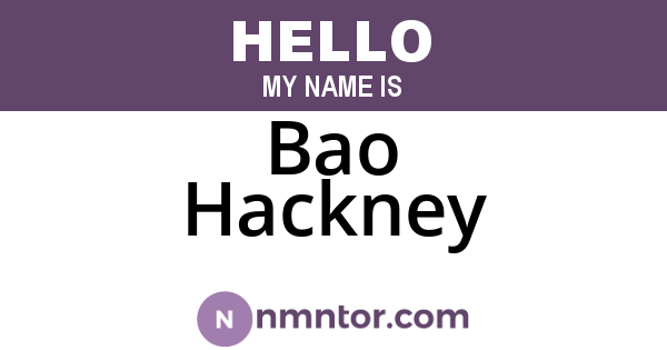Bao Hackney