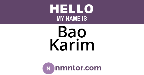 Bao Karim
