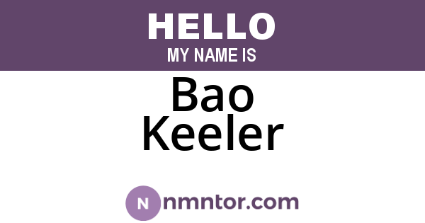 Bao Keeler