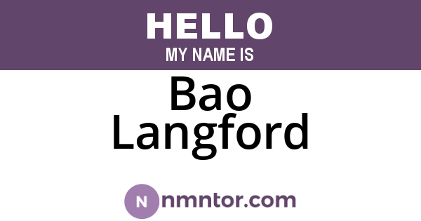 Bao Langford