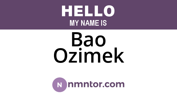 Bao Ozimek