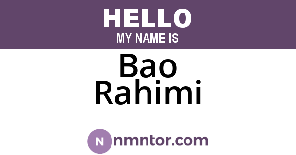 Bao Rahimi