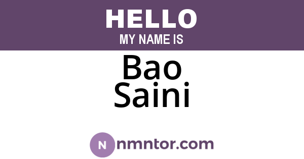 Bao Saini