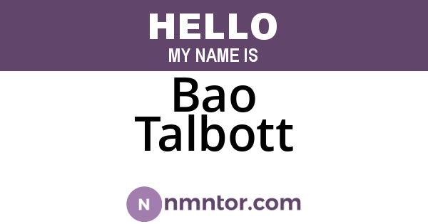 Bao Talbott