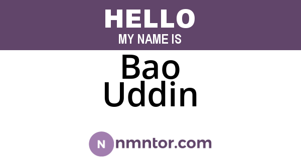 Bao Uddin