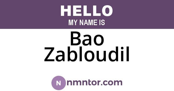 Bao Zabloudil