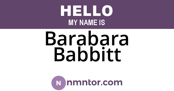 Barabara Babbitt
