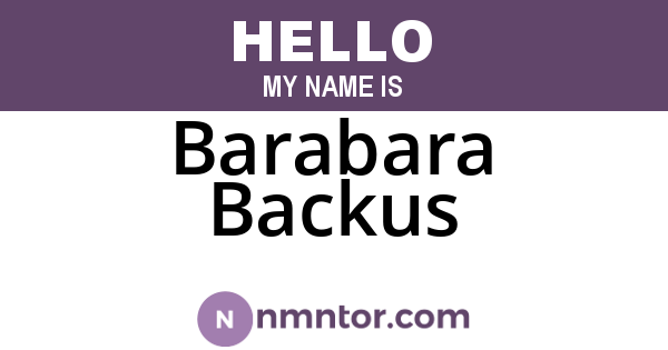 Barabara Backus