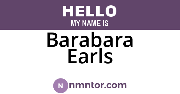 Barabara Earls