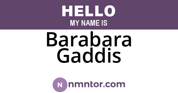 Barabara Gaddis