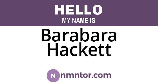 Barabara Hackett