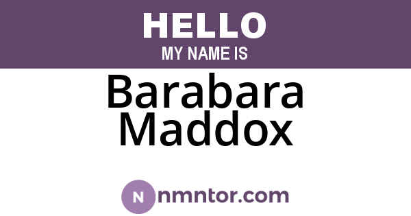 Barabara Maddox