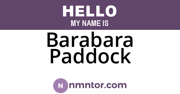Barabara Paddock