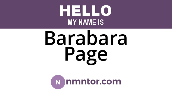 Barabara Page