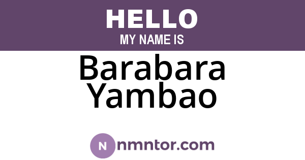 Barabara Yambao