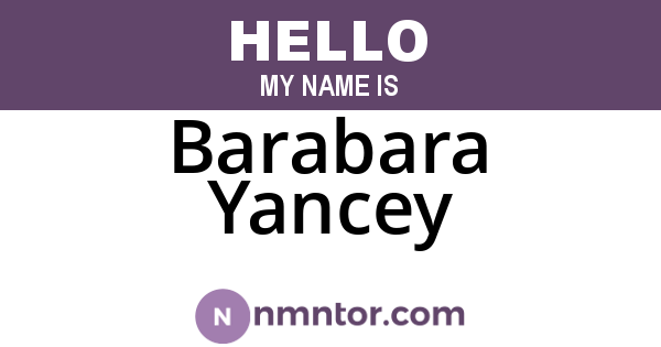 Barabara Yancey