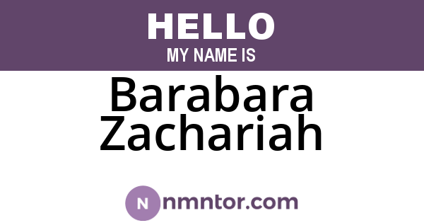 Barabara Zachariah