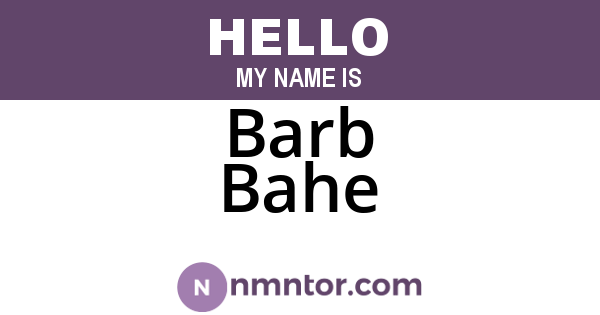 Barb Bahe