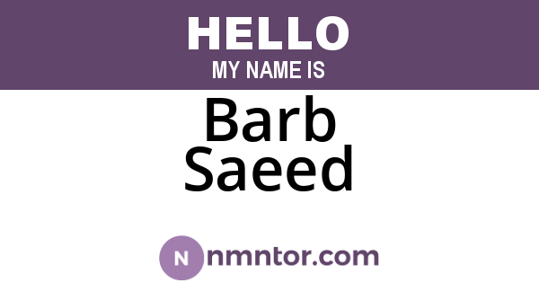 Barb Saeed
