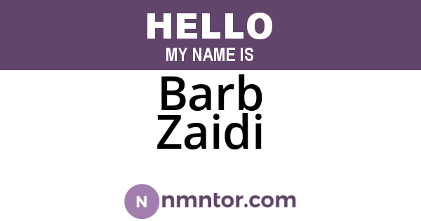 Barb Zaidi