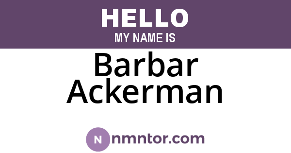 Barbar Ackerman
