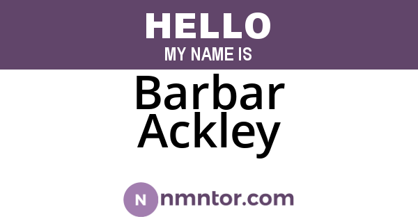 Barbar Ackley