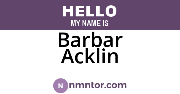 Barbar Acklin