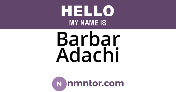 Barbar Adachi