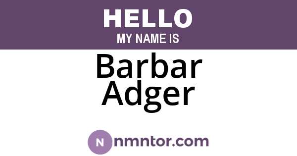 Barbar Adger